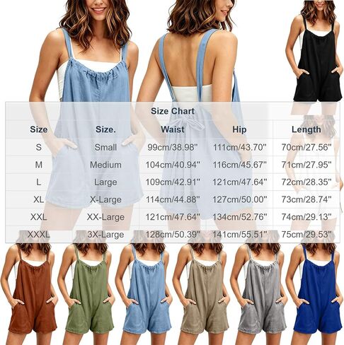 Women's Summer Casual Rompers Loose Sleeveless Spaghetti Strap Short Overalls with Pockets Tie Back Jumpsuits 2026 in Kuwait