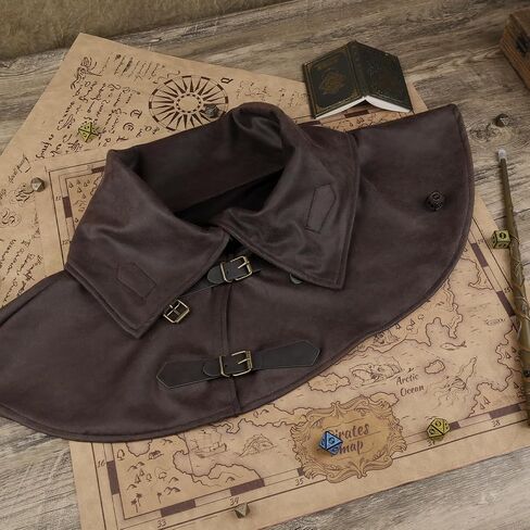 HiiFeuer Medieval Short Cloak Adjustable Shoulder Capelet, Renaissance Short Shawl Vintage Costume Cape for Ren Faire Cosplay in Kuwait