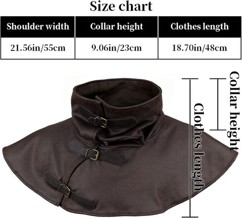 HiiFeuer Medieval Short Cloak Adjustable Shoulder Capelet, Renaissance Short Shawl Vintage Costume Cape for Ren Faire Cosplay in Kuwait