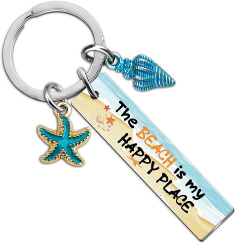 OEHEDOU Beach Keychain Gifts For Women Beachy Stuff Beach Gifts For Women Summer Things For Teen Girls Starfish Seashell Accesories Unique Coastal Keychain For Teen Girls Boys Friends For Birthday in Kuwait