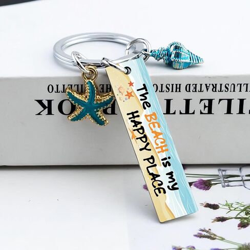 OEHEDOU Beach Keychain Gifts For Women Beachy Stuff Beach Gifts For Women Summer Things For Teen Girls Starfish Seashell Accesories Unique Coastal Keychain For Teen Girls Boys Friends For Birthday in Kuwait