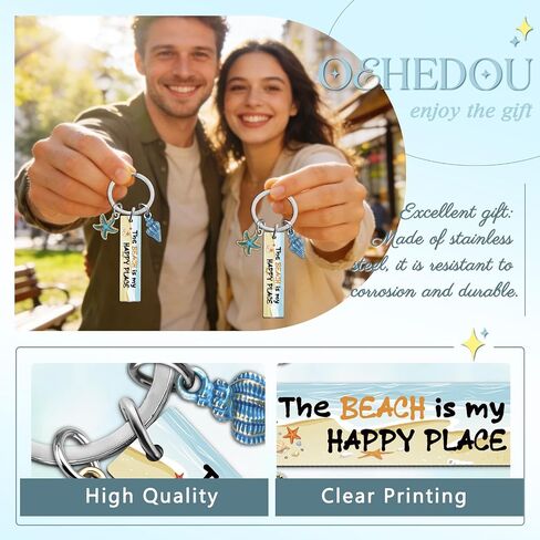 OEHEDOU Beach Keychain Gifts For Women Beachy Stuff Beach Gifts For Women Summer Things For Teen Girls Starfish Seashell Accesories Unique Coastal Keychain For Teen Girls Boys Friends For Birthday in Kuwait