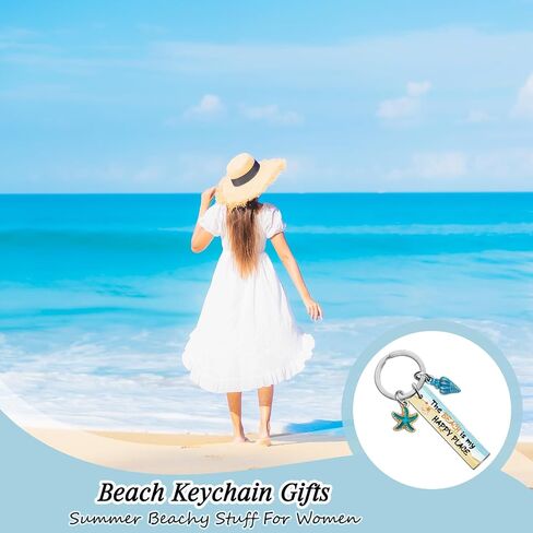 OEHEDOU Beach Keychain Gifts For Women Beachy Stuff Beach Gifts For Women Summer Things For Teen Girls Starfish Seashell Accesories Unique Coastal Keychain For Teen Girls Boys Friends For Birthday in Kuwait