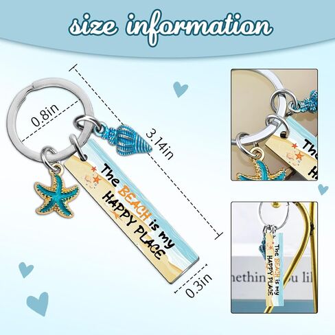 OEHEDOU Beach Keychain Gifts For Women Beachy Stuff Beach Gifts For Women Summer Things For Teen Girls Starfish Seashell Accesories Unique Coastal Keychain For Teen Girls Boys Friends For Birthday in Kuwait