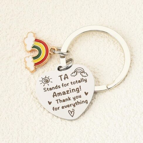 Thank You Teacher Assistant Gifts Keychain from Students Teacher Assistant Christmas Teachers Day Gifts for Women Men Graduation End of Year Gifts for Teachers Aide Tutors Appreciation Gift Keyring in Saudi Arabia