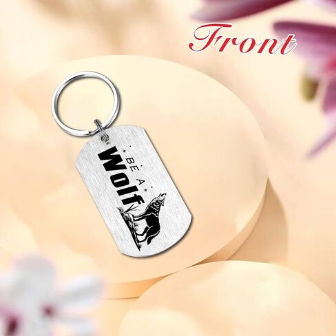 HYHYDHP Be A Wolf Keychain - Inspirational Wolf Gifts for Men Boys, Double Sided Stainless Steel Key Chain, Perfect for Son Brother Friend Graduation Birthday Gift in Saudi Arabia