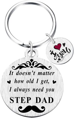 Yobent Step Dad Fathers Day Keychain Gifts، مكافأة أبي عيد ميلاد المفاتيح من Stepdaughter Stepson، أنا أحبك أفكار هدية زوج الأم، هدية خطوة أبي in Kuwait