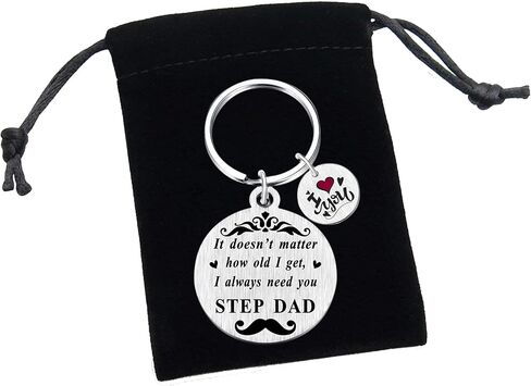 Yobent Step Dad Fathers Day Keychain Gifts، مكافأة أبي عيد ميلاد المفاتيح من Stepdaughter Stepson، أنا أحبك أفكار هدية زوج الأم، هدية خطوة أبي in Kuwait