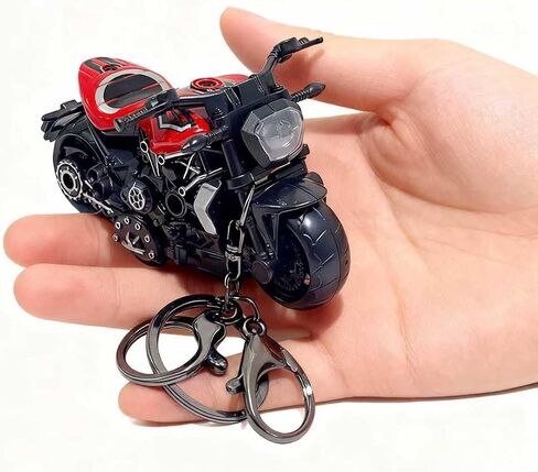1 PCS Motorcycle Model Keychain, Die-Cast Metal Pendant, 2.6 x 4.13 inches, Red and Black in Saudi Arabia