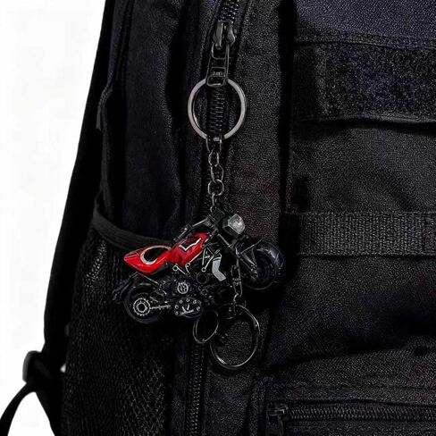 1 PCS Motorcycle Model Keychain, Die-Cast Metal Pendant, 2.6 x 4.13 inches, Red and Black in Saudi Arabia