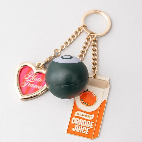 ban.do Trinket Keychain with Charms, Cute Gold Keychain with Charm, De-Stress Ball, and Frame, Orange Juice in Kuwait