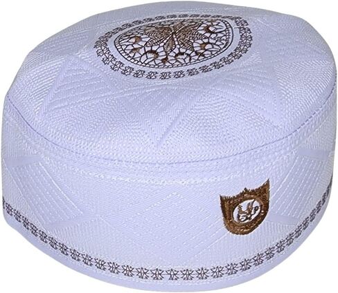 الأمين مسلم هدية مسلم الرجال الكوفي قبعة AMN-002 الإسلام قبعة الصلاة تصميم فريد قبعة مستديرة Topi أغطية الرأس رمضان عيد هدية in Kuwait