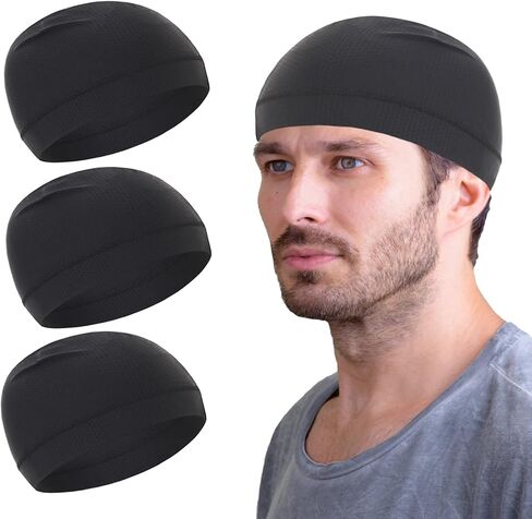 Mesh Dry-Fit Helmet Liner for Men Women,Cooling Skull Cap Moisture Wicking Breathable Summer Head Beanie 3black in Saudi Arabia