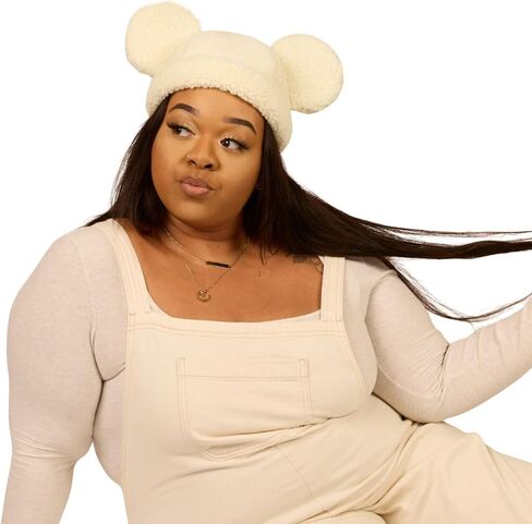 Mickey Sherpa Beanie Cream OS in Saudi Arabia
