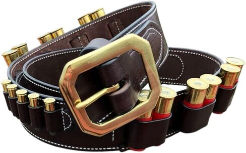 Western Leather Cartridge Holder for SASS Cowboy Shooting 2 Ply Ranger Style Brown Leather Belt in Saudi Arabia