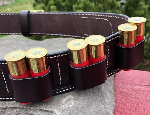 Western Leather Cartridge Holder for SASS Cowboy Shooting 2 Ply Ranger Style Brown Leather Belt in Saudi Arabia