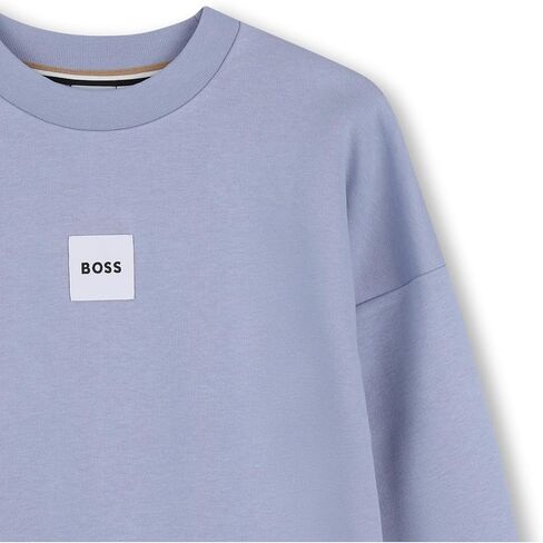 سويت شيرت للأولاد من BOSS للأولاد، سويت شيرت رياضي خفيف الوزن ومطاط الأداء in Kuwait