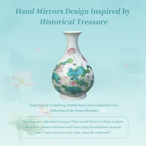 Hand Mirror,Vintage Handheld Mirror with Handle,Small Hand Held Mirror for Makeup Travel Party with Flower and Goldfish Design,Gift Hand Mirror for Women Girls Personal(Blue) in Saudi Arabia