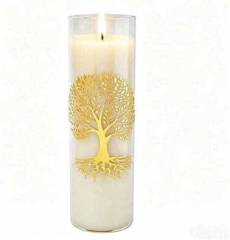 The Tree of Life Pure Beeswax Candles, Single Glass Pack - 160-Hour Burn Time, Clean Burning Long-Lasting Eco-Friendly Candle for Meditation, Prayer & Gift Giving (2, White) in Saudi Arabia