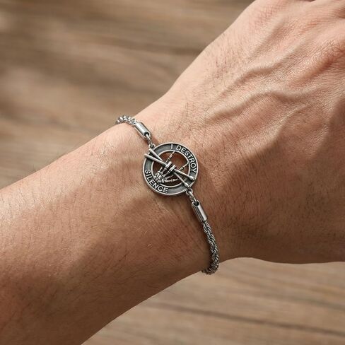 YAFEINI Drummer Gifts for Men Sterling Silver Drummer Bracelet Music Jewelry Gifts for Men Drummers in Kuwait