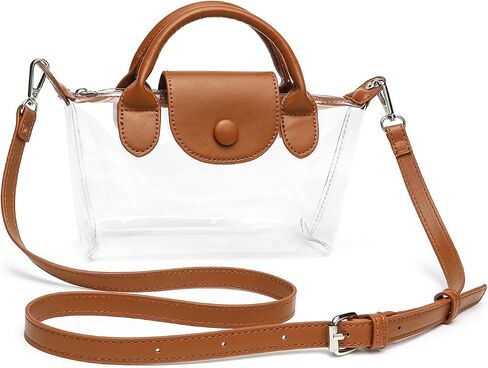 Clear Crossbody Bag Purse for Women Stadium Approved Transparent Handbag with Dual Handles for Sport Events Concert in Saudi Arabia