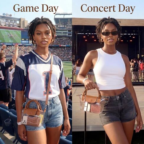 Clear Crossbody Bag Purse for Women Stadium Approved Transparent Handbag with Dual Handles for Sport Events Concert in Saudi Arabia