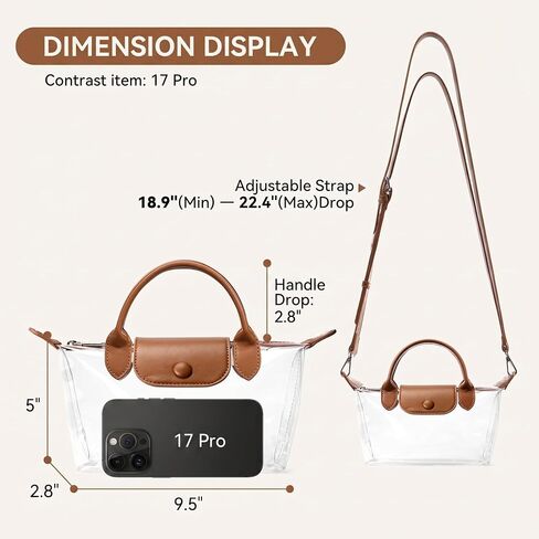 Clear Crossbody Bag Purse for Women Stadium Approved Transparent Handbag with Dual Handles for Sport Events Concert in Saudi Arabia