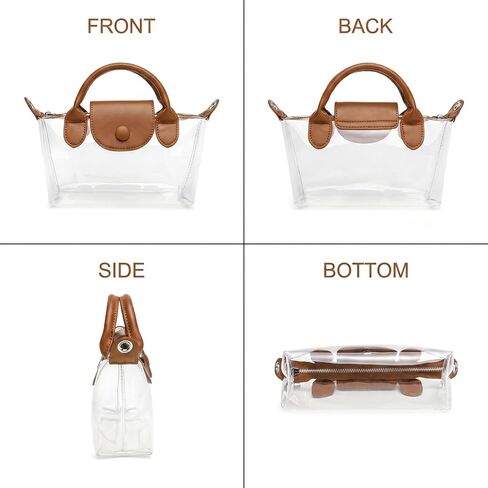 Clear Crossbody Bag Purse for Women Stadium Approved Transparent Handbag with Dual Handles for Sport Events Concert in Saudi Arabia