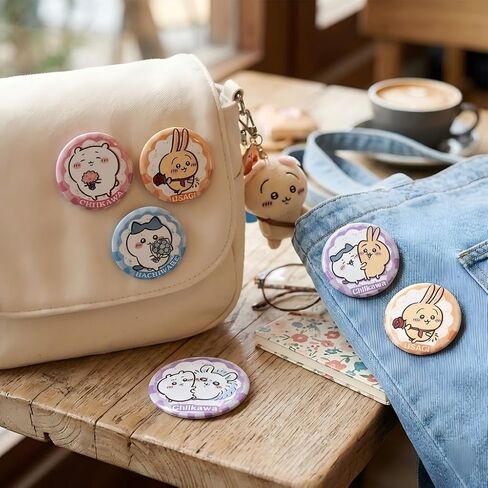 Cute Cartoon Bag with 5 Blind Box Badges, Transparent Window Crossbody Bag for Anime Badge Display, Gift for Fans in Saudi Arabia
