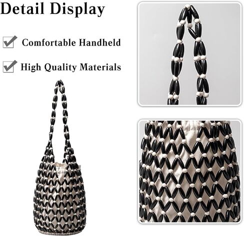 CORIOS Handmade Woven Bucket Bag Drawstring Handbag for Women Summer Beach Bag Bohemian Clutch Bag Retro Top-handle Bag in Kuwait