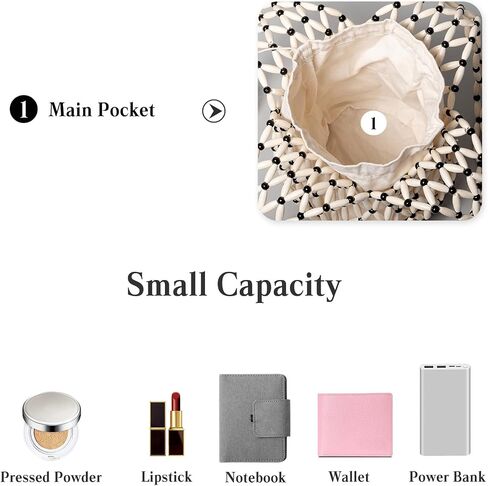 CORIOS Handmade Woven Bucket Bag Drawstring Handbag for Women Summer Beach Bag Bohemian Clutch Bag Retro Top-handle Bag in Kuwait