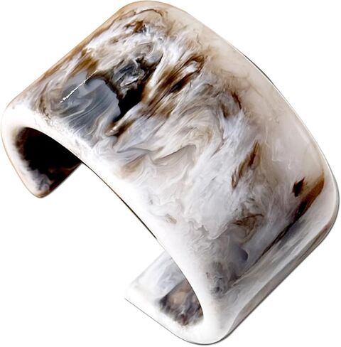 Acrylic Resin Bracelet for Women Chunky Semi-circular Opening Bangles Lightweight Geometric Wide Bracelets for Women as Jewelry Gifts in Saudi Arabia