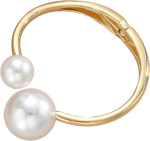 Asymmetrical Faux Pearl Bracelet, Open Copper Design Daily Wear Pearl Jewelry Gifts And Bangle Bracelets For Women Plus Classic Bracelets For Women in Saudi Arabia