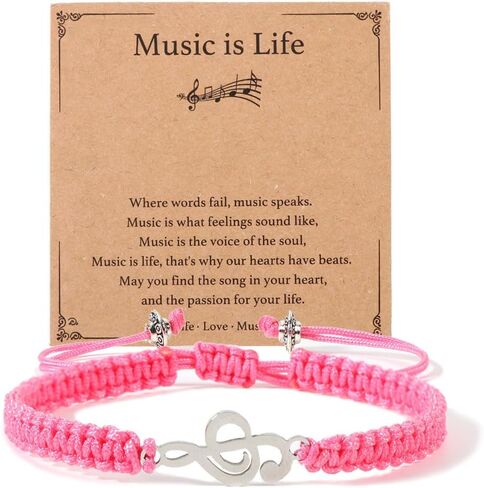Music Teacher Gifts for Women Men,Handmade Braided Musical Note Bracelet for Music Lover Band Choir Singer in Saudi Arabia