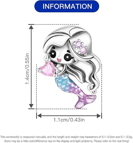 Little Mermaid Bead Charm, Charm for Bracelet, Compatible with Pandora Bracelet Neckalce in Saudi Arabia
