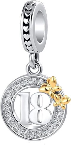 GMXLin Birthday Number Charm Butterfly Bead Compatible with Pandora Bracelet in Kuwait