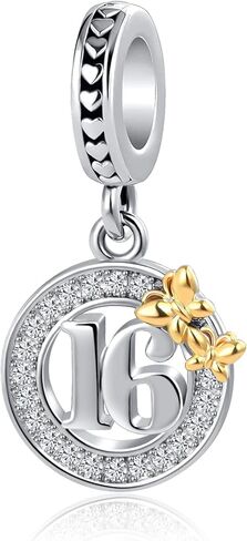 GMXLin Birthday Number Charm Butterfly Bead Compatible with Pandora Bracelet in Kuwait