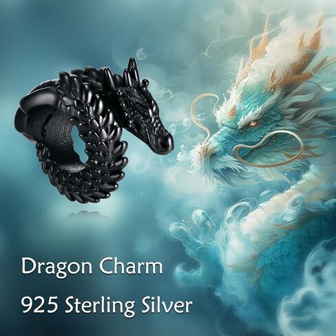 Small Dargon Bead Charms for Bracelet Sterling Silver Viking Dragon Jewelry Gift for Women in Saudi Arabia
