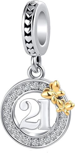GMXLin Birthday Number Charm Butterfly Bead Compatible with Pandora Bracelet in Kuwait