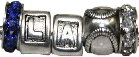 Sexy Sparkles Dodgers Theme Charm Beads for Snake Chain Charm Bracelet in Saudi Arabia