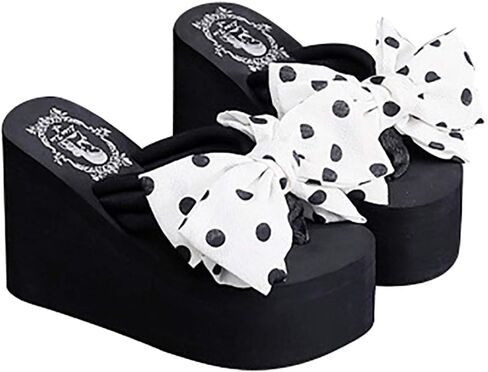 Women Rhinestones Flip Flop, Thong Wedge Platform Sandals Arch Support Slippers High Heel Comfortable Cushion Shoes Summer Beach in Saudi Arabia