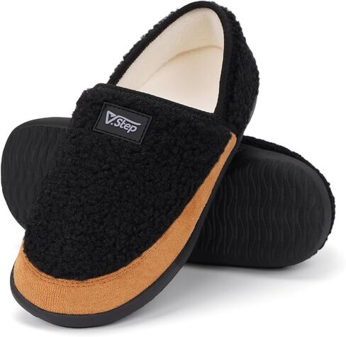 V.Step Orthopedic Arch Support Slippers for Women Men, Fuzzy House Shoes for Plantar Fasciitis, Warm Cozy Closed Back Loafer Slippers with Polar Fleece Lining in Saudi Arabia
