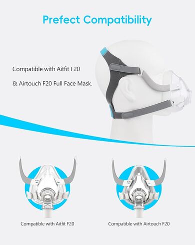 Replacement CPAP Headgear for AirFit/AirTouch F20, Adjustable Anti-Slip & Durable Strap with Magnetic Clips, 2 Pack in Saudi Arabia