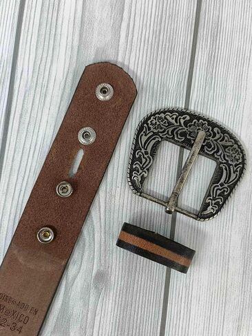 Paul Walter Western Tooled Leather Belt – Handcrafted Floral Sunflower Design for Men & Women in Saudi Arabia