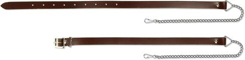 The Celtic Croft Quality Leather Sporran Chain Strap (XXX-Large (50" - 60" waist), Brown Leather | Chrome Chain) in Saudi Arabia