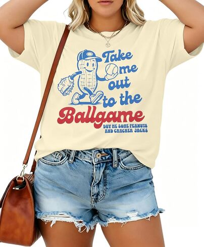 NANYUAYA Plus Size Baseball Shirts Women Funny Baseball Mom Fan Ballgame Tshirt Game Day Casual Tee Top in Saudi Arabia