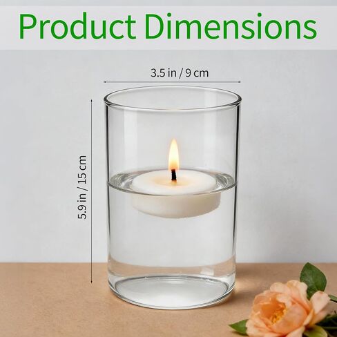 12 Pack Glass Cylinder Vases for Centerpieces, 6 Inches Tall Clear Flower Bud Vases for Wedding Decorations, Hurricane Floating Candle Holder for Home, Party and Table Shelf in Saudi Arabia
