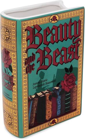 Steel Mill & Co Original Large Book-Shaped Decorative Vase, Ceramic Vases for Home Decor, Cute Bookshelf Decor, Unique Vase for Book Lovers, Beauty and the Beast in Kuwait