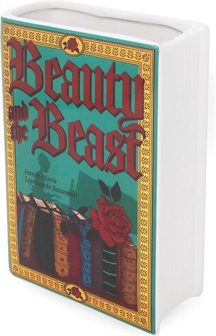 Steel Mill & Co Original Large Book-Shaped Decorative Vase, Ceramic Vases for Home Decor, Cute Bookshelf Decor, Unique Vase for Book Lovers, Beauty and the Beast in Kuwait