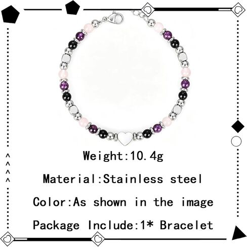 GAUEIOUR Natural Stone Crystal Healing Bracelet for Women Ladies,Gemstone Triple Protection Anxiety Relief New Beginnings Good Luck Emotional Balance Protection Jewelry Gift for Friends Daughter Mum in Saudi Arabia